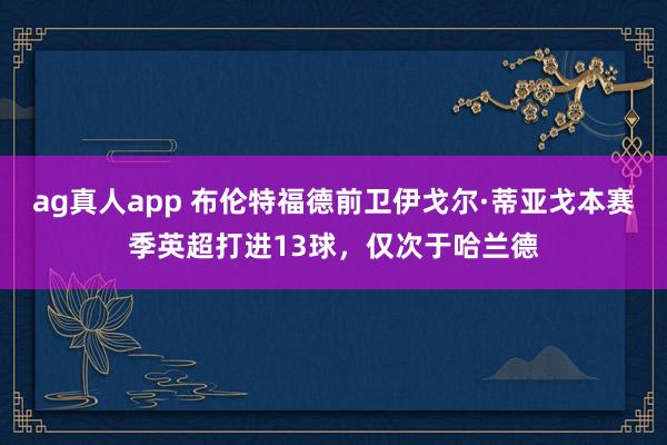 ag真人app 布伦特福德前卫伊戈尔·蒂亚戈本赛季英超打进13球，仅次于哈兰德