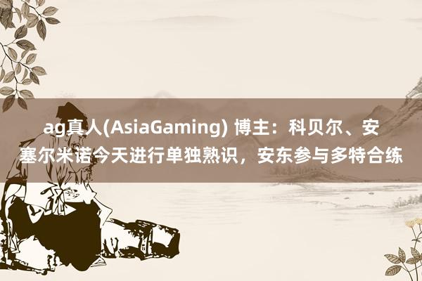 ag真人(AsiaGaming) 博主：科贝尔、安塞尔米诺今天进行单独熟识，安东参与多特合练