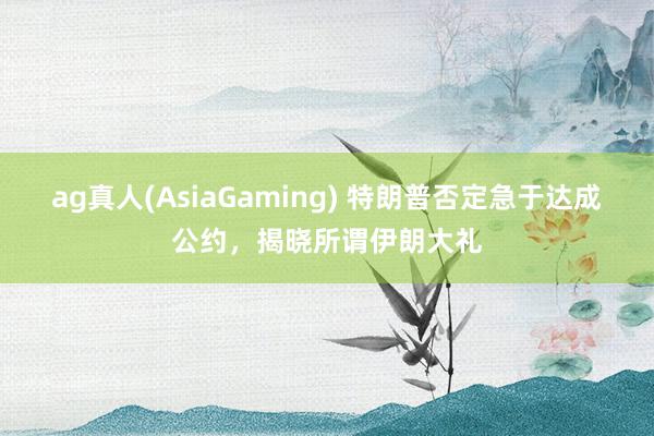 ag真人(AsiaGaming) 特朗普否定急于达成公约，揭晓所谓伊朗大礼