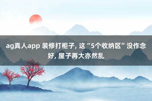 ag真人app 装修打柜子， 这“5个收纳区”没作念好， 屋子再大亦然乱
