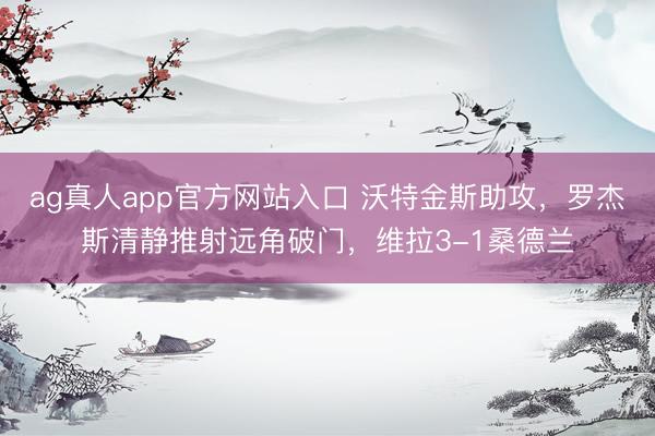 ag真人app官方网站入口 沃特金斯助攻，罗杰斯清静推射远角破门，维拉3-1桑德兰