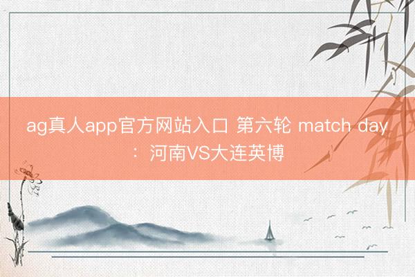 ag真人app官方网站入口 第六轮 match day：河南VS大连英博