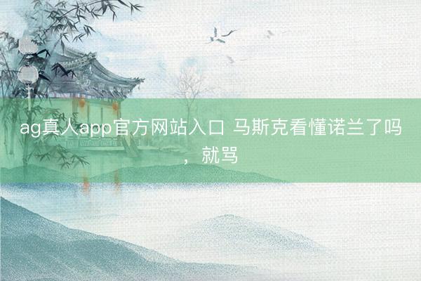 ag真人app官方网站入口 马斯克看懂诺兰了吗，就骂