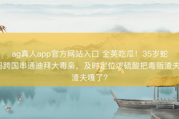 ag真人app官方网站入口 全英吃瓜！35岁蛇蝎宝妈跨国串通迪拜大毒枭，及时定位泼硫酸把毒贩渣夫嘎了？