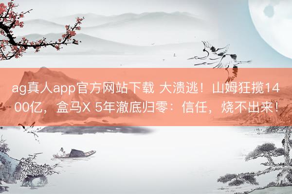 ag真人app官方网站下载 大溃逃！山姆狂揽1400亿，盒马X 5年澈底归零：信任，烧不出来！