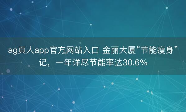 ag真人app官方网站入口 金丽大厦“节能瘦身”记，一年详尽节能率达30.6%