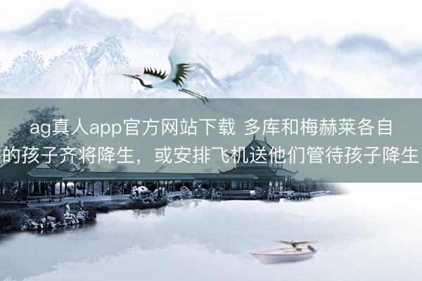 ag真人app官方网站下载 多库和梅赫莱各自的孩子齐将降生,或安排飞机送他们管待孩子降生