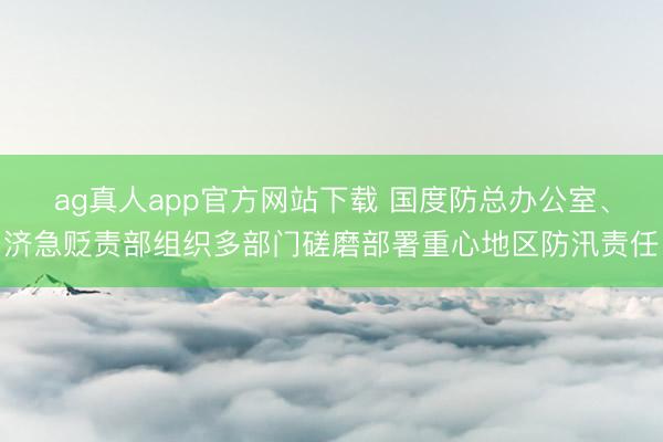 ag真人app官方网站下载 国度防总办公室、济急贬责部组织多部门磋磨部署重心地区防汛责任
