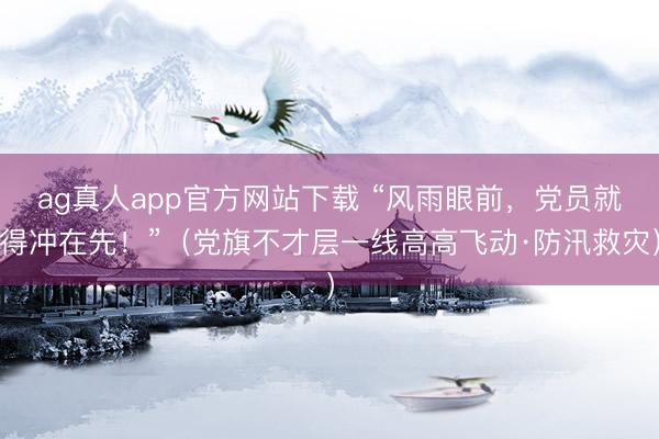 ag真人app官方网站下载 “风雨眼前，党员就得冲在先！”（党旗不才层一线高高飞动·防汛救灾）